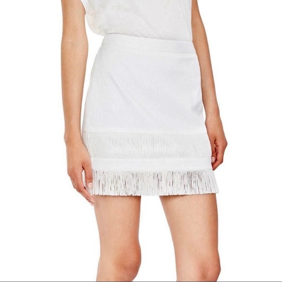 sass & bide Dresses & Skirts - NEW SASS & BIDE IVORY FRINGE MINI SKIRT